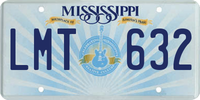 MS license plate LMT632