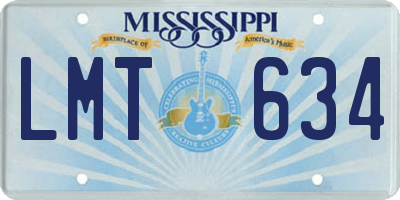MS license plate LMT634