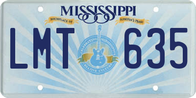 MS license plate LMT635