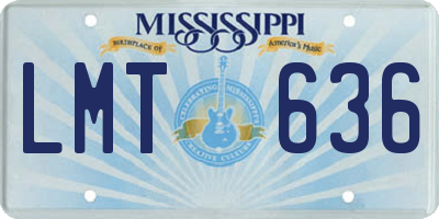 MS license plate LMT636