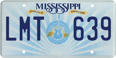 MS license plate LMT639
