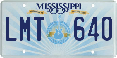 MS license plate LMT640
