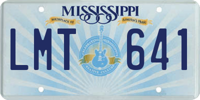 MS license plate LMT641