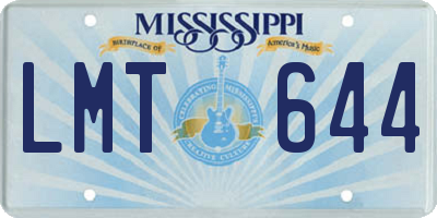 MS license plate LMT644