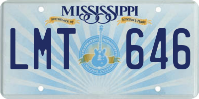 MS license plate LMT646