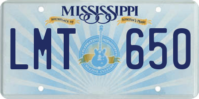 MS license plate LMT650