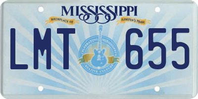 MS license plate LMT655