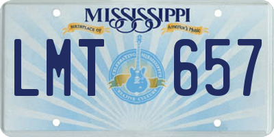 MS license plate LMT657