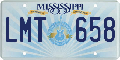 MS license plate LMT658