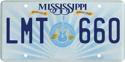 MS license plate LMT660