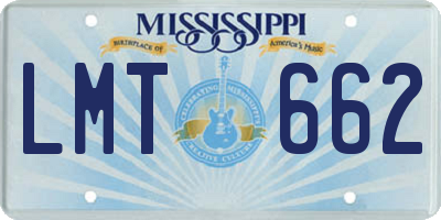 MS license plate LMT662