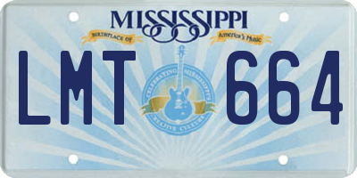 MS license plate LMT664