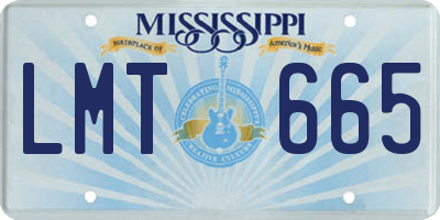 MS license plate LMT665