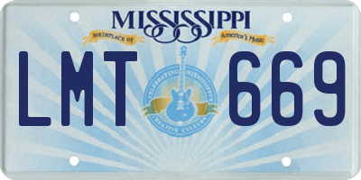 MS license plate LMT669