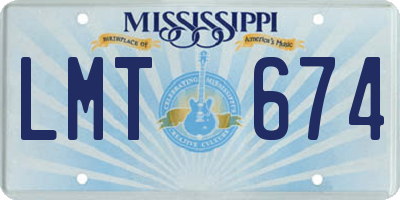 MS license plate LMT674