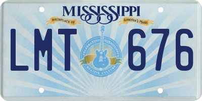 MS license plate LMT676
