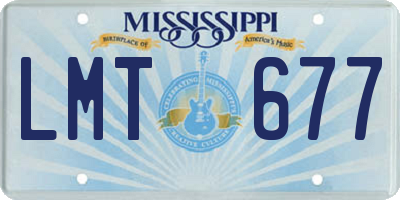 MS license plate LMT677