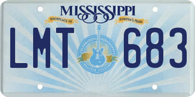 MS license plate LMT683