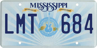 MS license plate LMT684