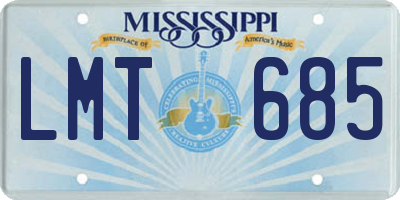 MS license plate LMT685
