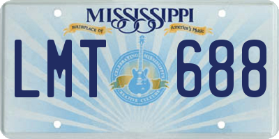MS license plate LMT688