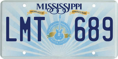 MS license plate LMT689