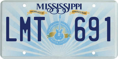MS license plate LMT691