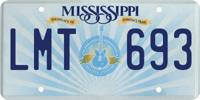 MS license plate LMT693