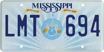MS license plate LMT694