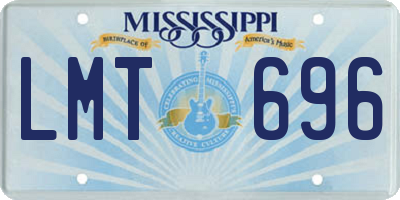 MS license plate LMT696