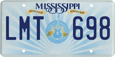 MS license plate LMT698