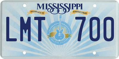 MS license plate LMT700