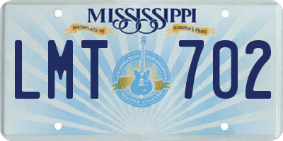 MS license plate LMT702