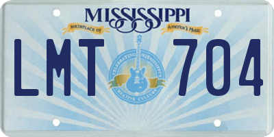 MS license plate LMT704
