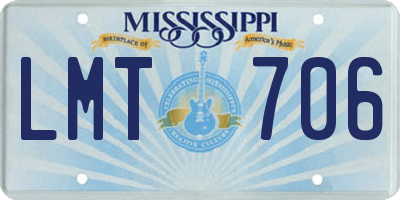 MS license plate LMT706