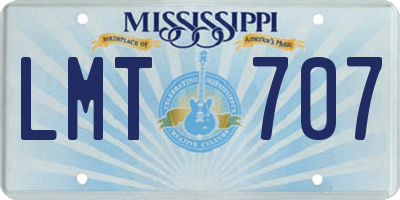MS license plate LMT707