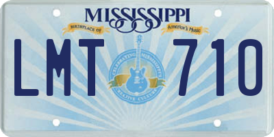 MS license plate LMT710