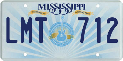 MS license plate LMT712