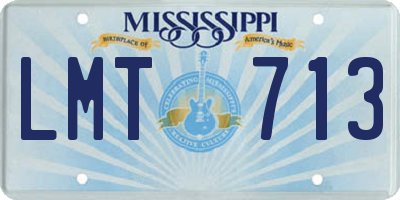 MS license plate LMT713
