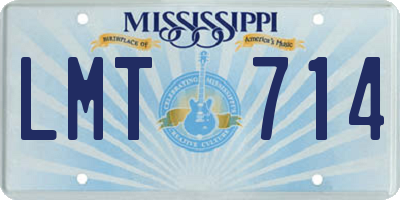 MS license plate LMT714