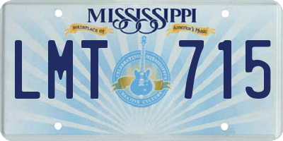 MS license plate LMT715