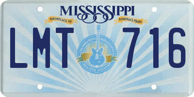MS license plate LMT716