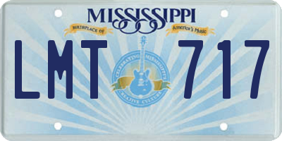 MS license plate LMT717