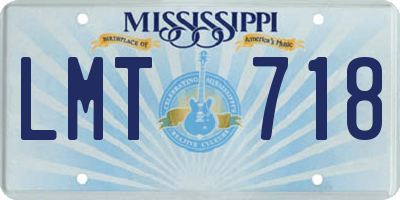 MS license plate LMT718