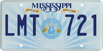 MS license plate LMT721