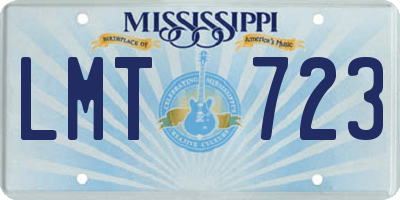 MS license plate LMT723