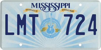 MS license plate LMT724