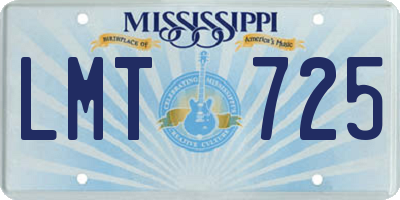 MS license plate LMT725