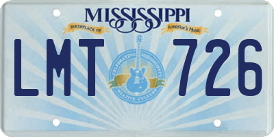 MS license plate LMT726