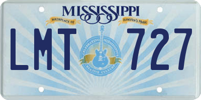 MS license plate LMT727